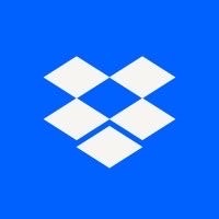 the dropbox logo on a blue background